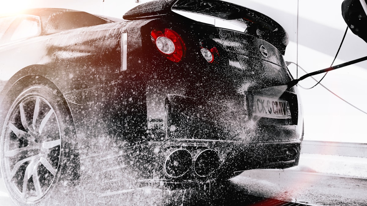 Professional car wash service at Yokesh Auto Mobiles